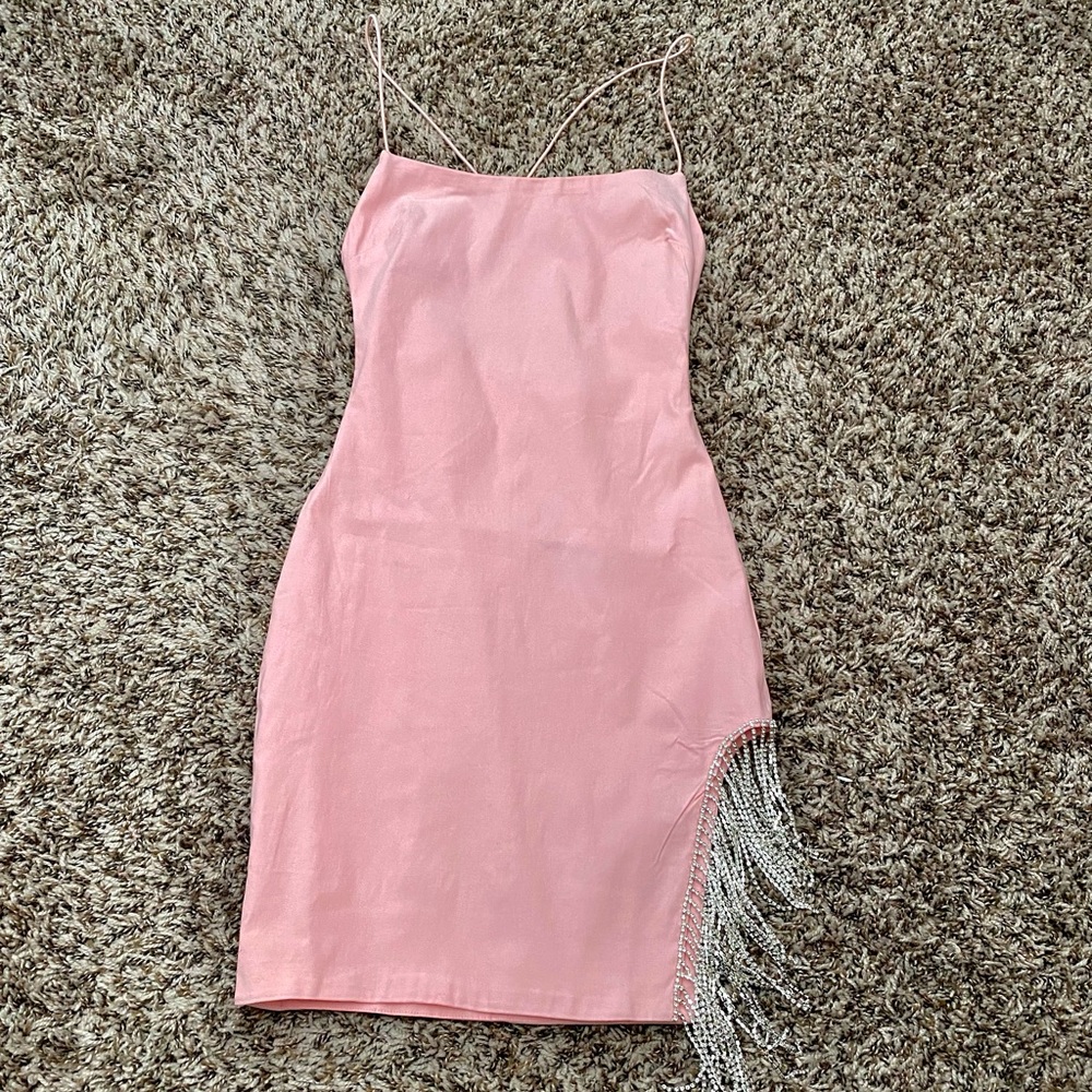 Cocktail Party Dress with Rhinestone Fringe